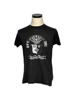 SAE House Party 1981 Graphic Tee Black Vintage Super Screen Stars Size L